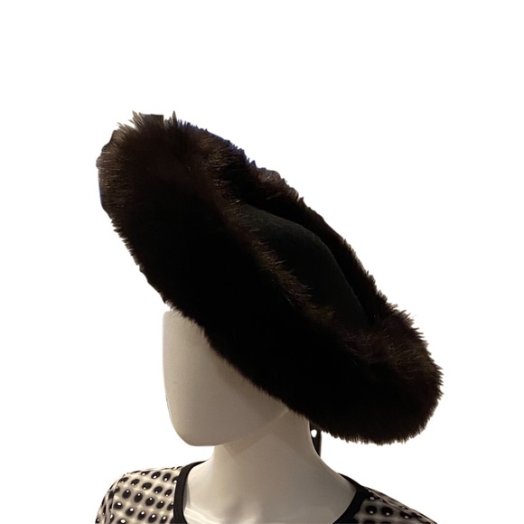 Cynthia Lammers Accessories - Dramatic Fur Trim Wool Hat - WINTER CLOSEOUT